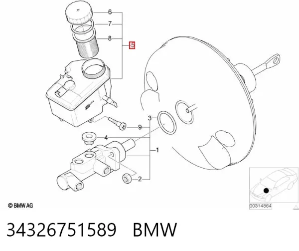Бачок гальмівний 34326751589 BMW