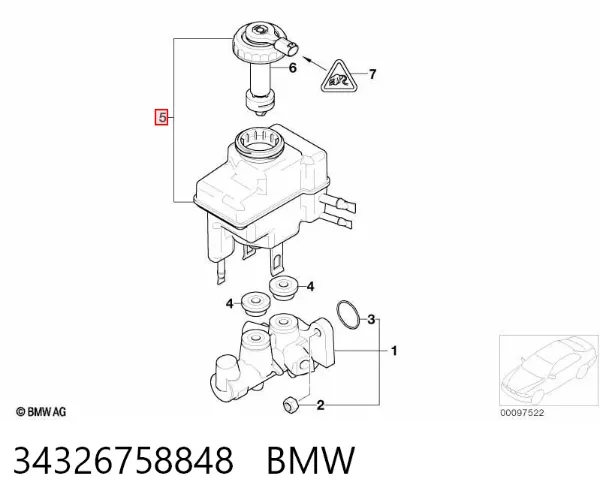 Бачок гальмівний BMW 5 E39