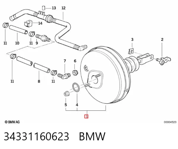 Підсилювач гальм 34331160623 BMW