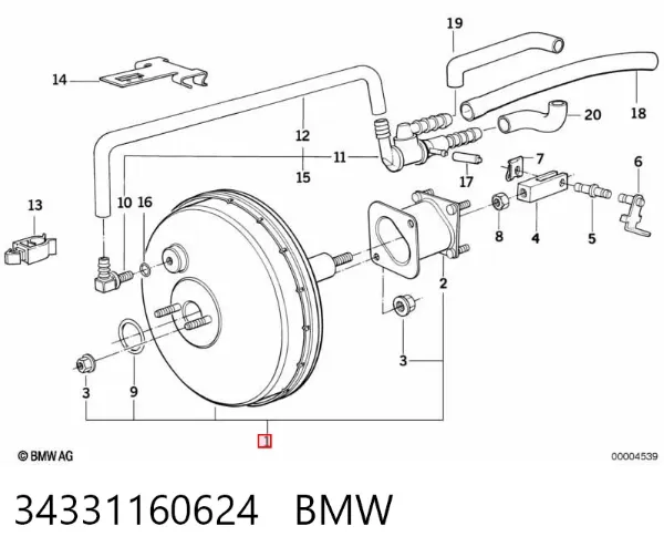 Підсилювач гальм 34331160624 BMW