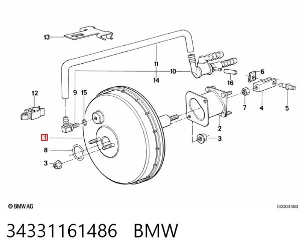 Підсилювач гальм 34331161486 BMW