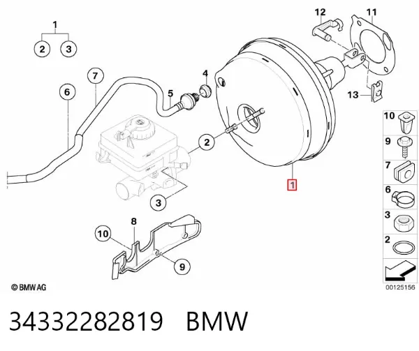 Підсилювач гальм 34332282819 BMW
