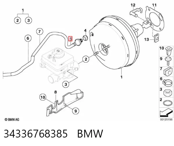 Шланг (патрубок) обігріву дросельної заслінки 34336768385 BMW