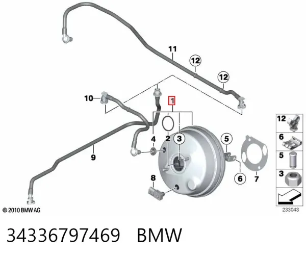 Підсилювач гальм 34336797469 BMW