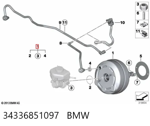 Підсилювач гальм 34336851097 BMW