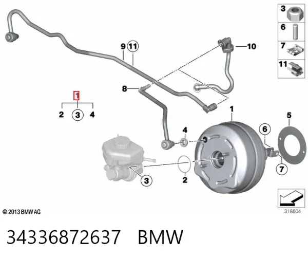 Підсилювач гальм 34336872637 BMW