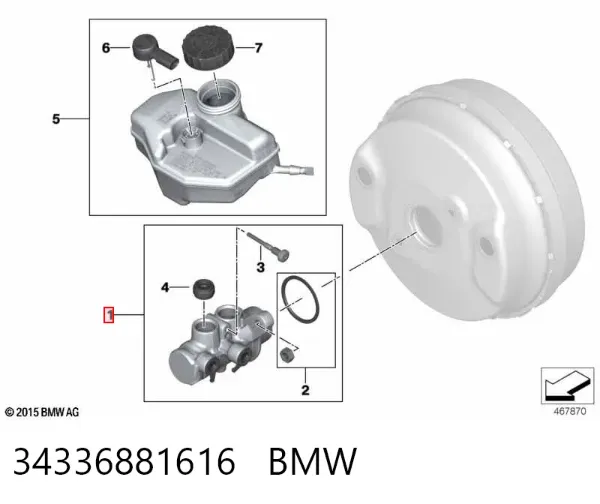 Головний гальмівний циліндр 34336881616 BMW
