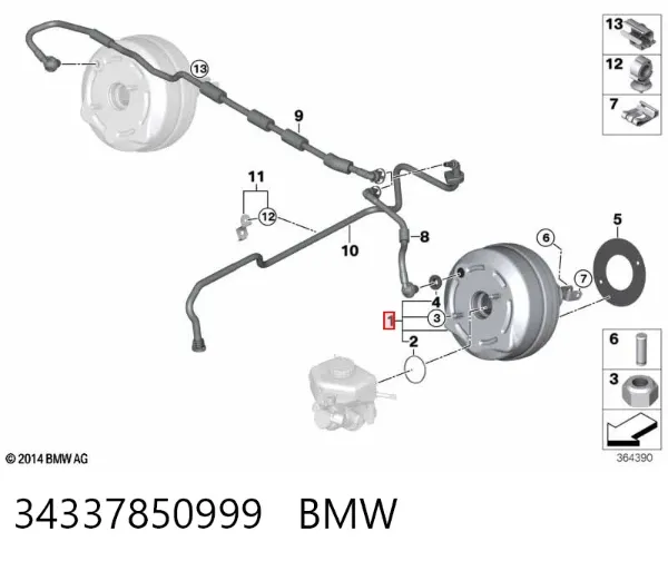Підсилювач гальм 34337850999 BMW