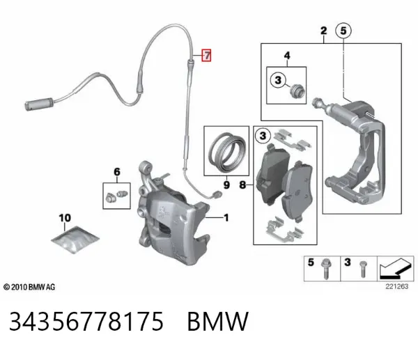 Датчик зносу гальмівних колодок, передній 34356778175 BMW