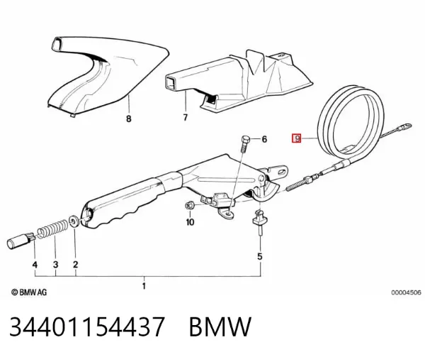 Трос ручного гальма передній 34401154437 BMW