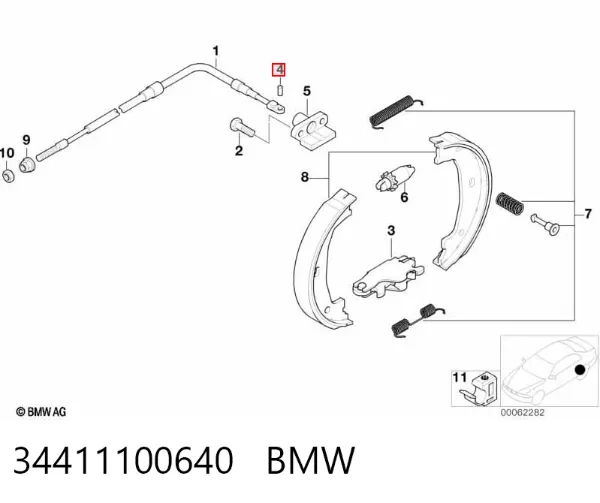 Пістон (кліп) кріплення накладок порогів 34411100640 BMW
