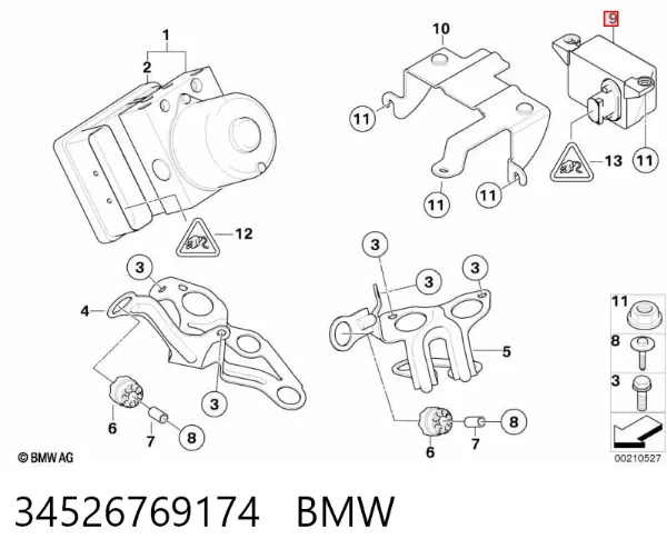 Датчик поздовжнього прискорення 34526769174 BMW