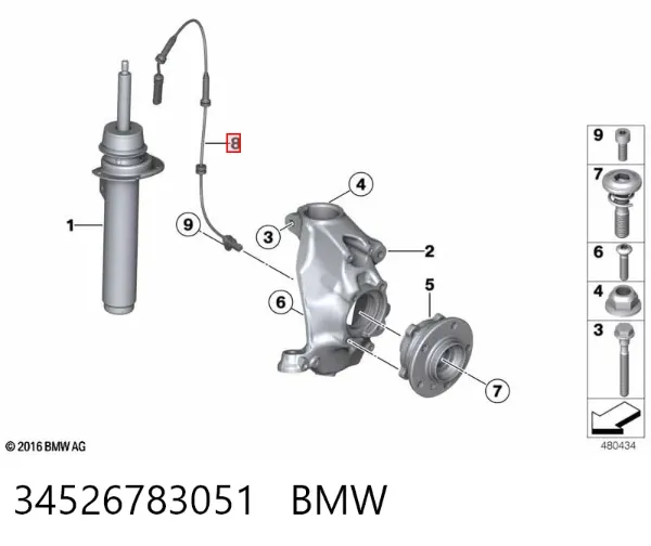 Датчик АБС передній 34526783051 BMW