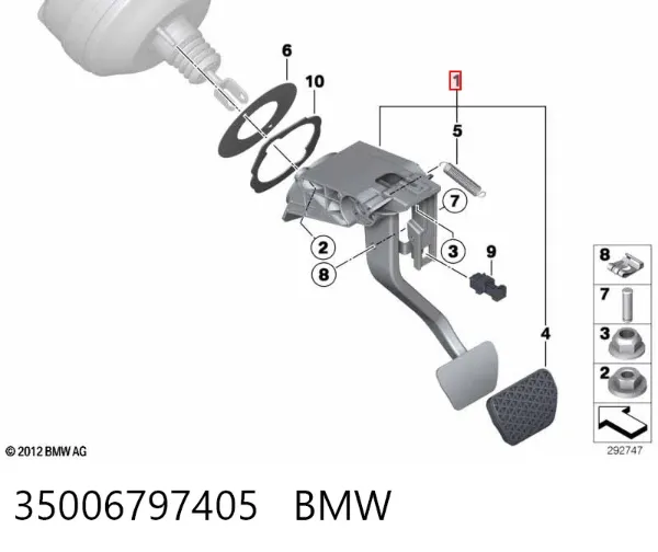 Педаль гальма 6860647 BMW