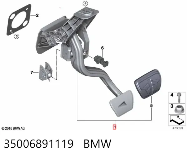 Педаль гальма 35006891119 BMW