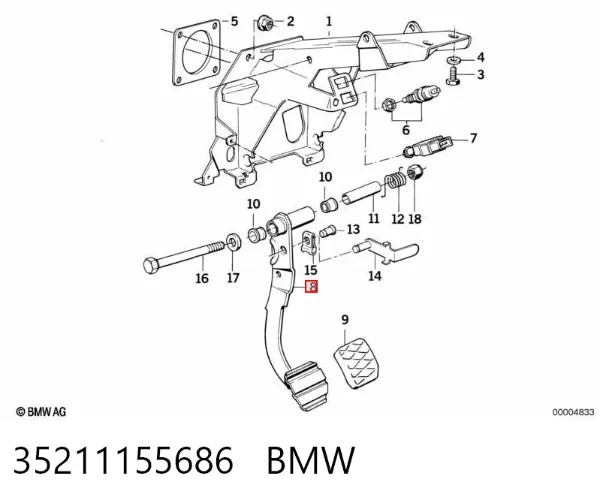 Педаль гальма 35211155686 BMW
