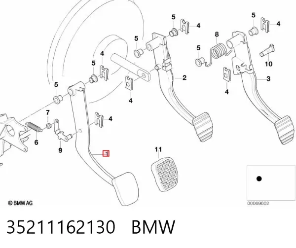 Педаль гальма 35211162130 BMW
