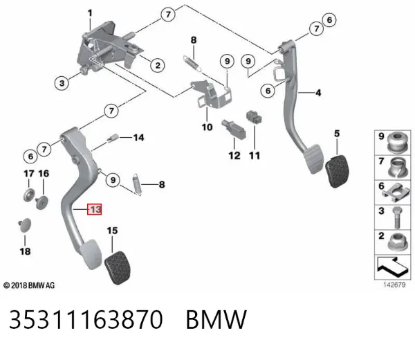 Педаль зчеплення BMW 3 E46