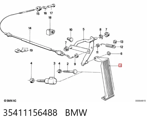 Педаль газу 35411156488 BMW