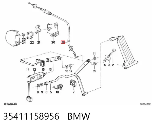 Трос газу 35411158956 BMW