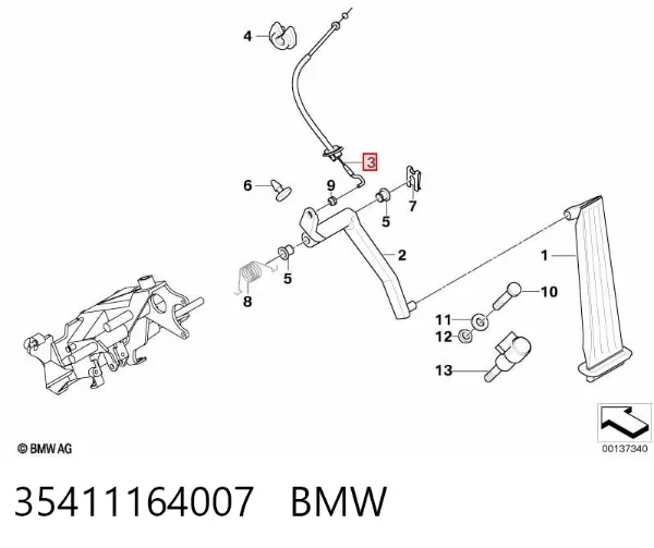 Трос газу 35411164007 BMW