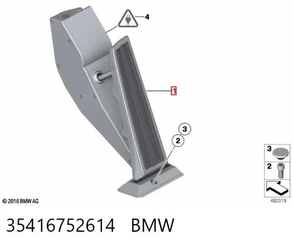 Педаль газу 35416752614 BMW