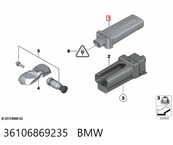 Блок системи контролю тиску в шинах 36106869235 BMW