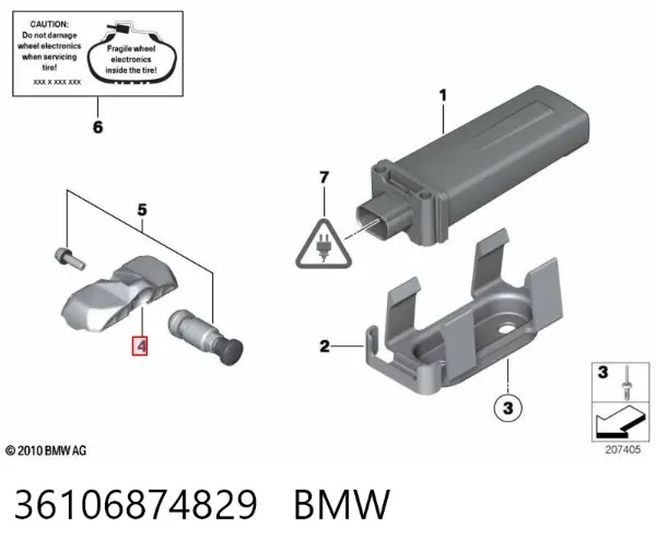 Датчик тиску в шинах 36106874829 BMW