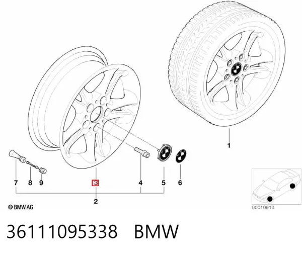 Диски колісні литі (легкосплавні, титанові) 36111095338 BMW