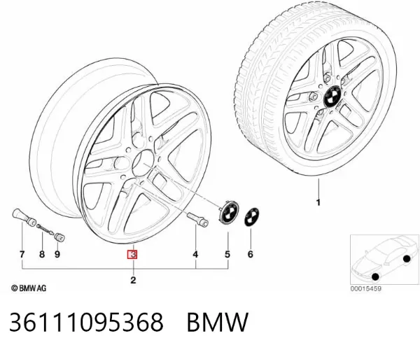 Диски колісні литі (легкосплавні, титанові) 36111095368 BMW