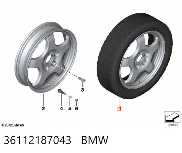 Докатка, аварійне запасне колесо 36112187043 BMW