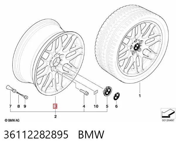 Диски колісні литі (легкосплавні, титанові) 36112282895 BMW