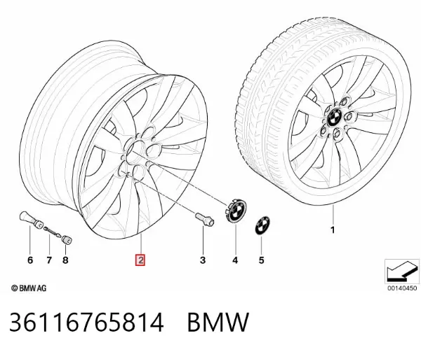 Диски колісні литі (легкосплавні, титанові) 36116765814 BMW