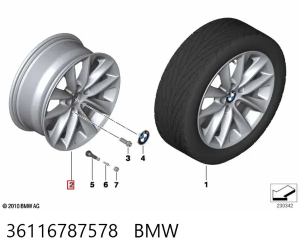 Диски колісні литі (легкосплавні, титанові) 36116787578 BMW