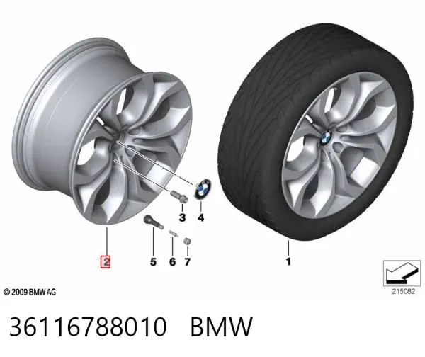 Диски колісні литі (легкосплавні, титанові) 36116788010 BMW