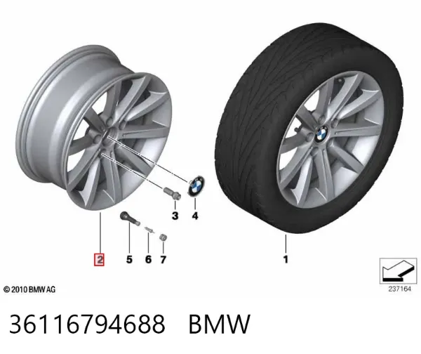 Диски колісні литі (легкосплавні, титанові) 36116794688 BMW