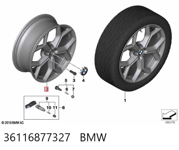 Диски колісні литі (легкосплавні, титанові) 36116877327 BMW