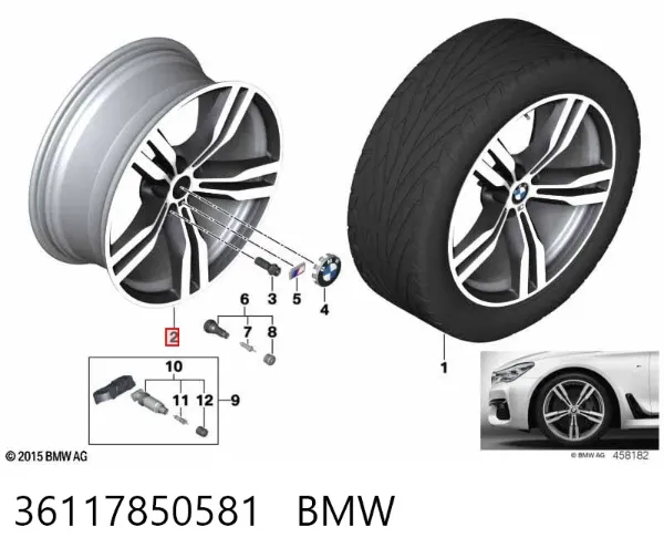 Диски колісні литі (легкосплавні, титанові) 36117850581 BMW