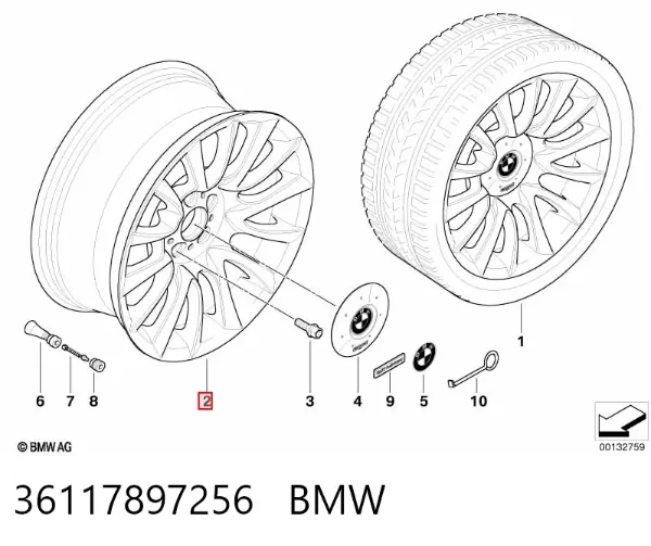 Диски колісні литі (легкосплавні, титанові) 36117897256 BMW