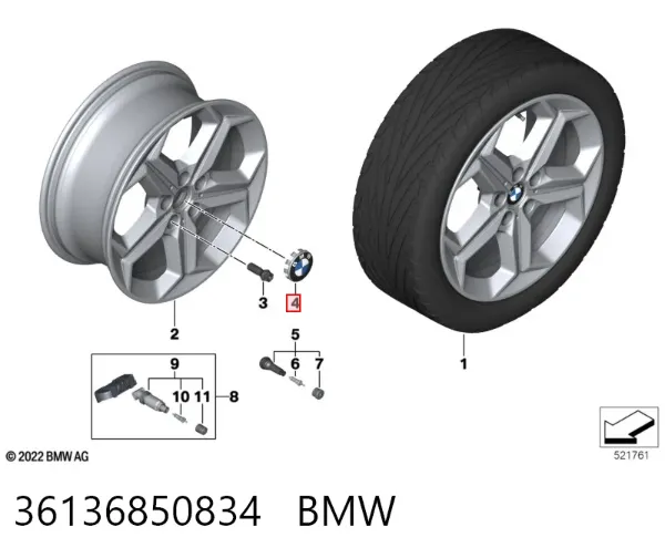 Ковпаки 36136850834 BMW