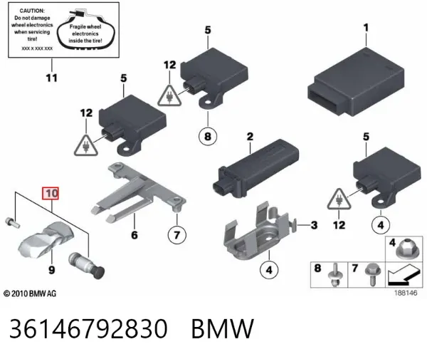 Датчик тиску в шинах 36146792830 BMW