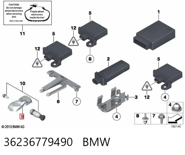 Датчик тиску в шинах 36236779490 BMW