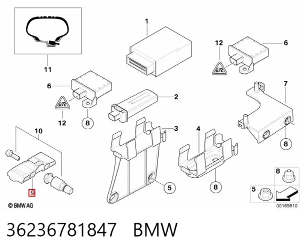 Датчик тиску в шинах 36236781847 BMW