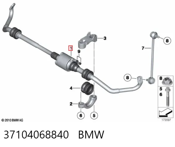 Передній стабілізатор 37104068840 BMW