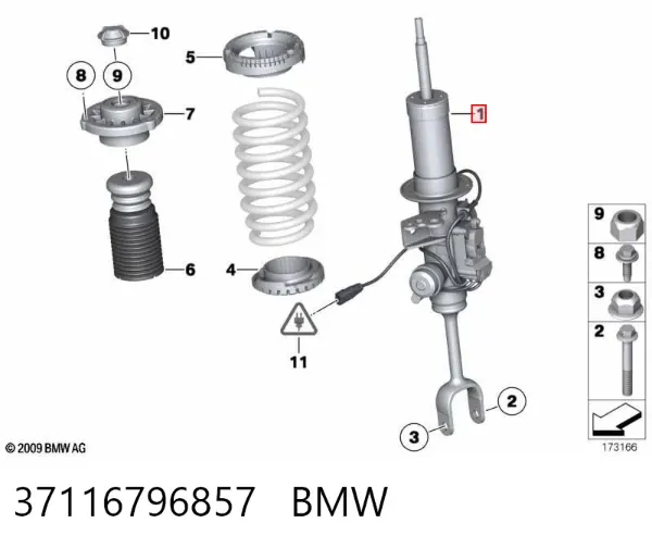 Амортизатора передній лівий 37116796857 BMW