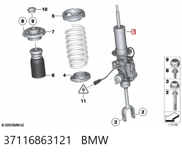 Амортизатора передній лівий 37116863121 BMW