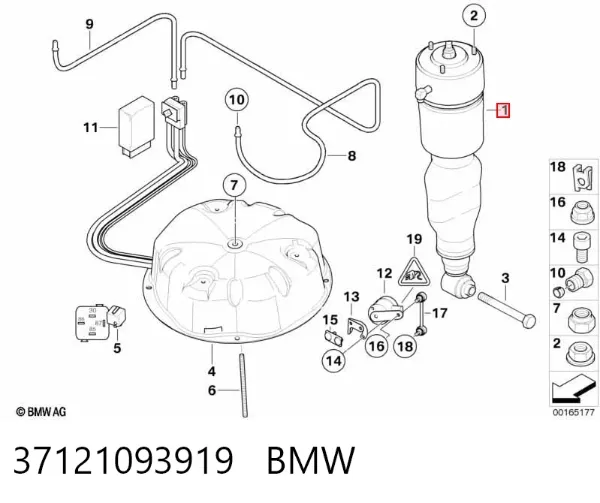 Амортизатор задній 37121093919 BMW