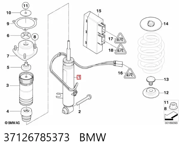 Пневмоподушка/Пневморессора моста заднього 37126785373 BMW