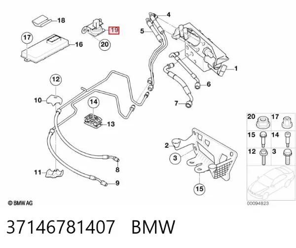 Датчик поздовжнього прискорення 37146781407 BMW