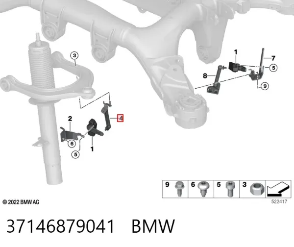 Тяга датчика рівня положення кузова, задня ліва 37146879041 BMW